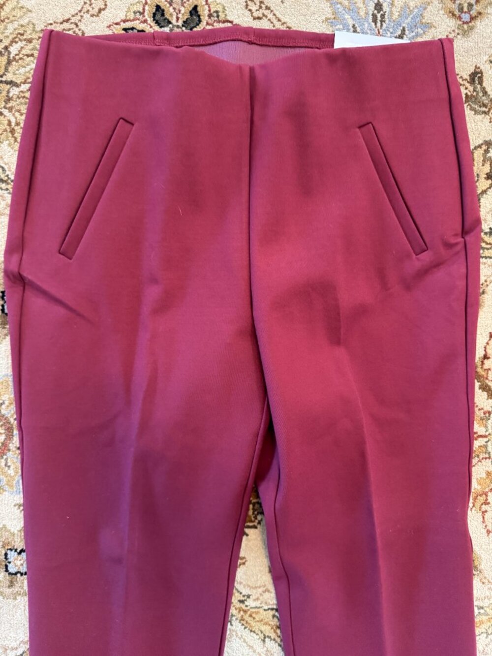 Chico's Pants Womens Size 6 - So Slimming Skinny Pleated Leg Pockets Red NWT - Picture 3 of 12